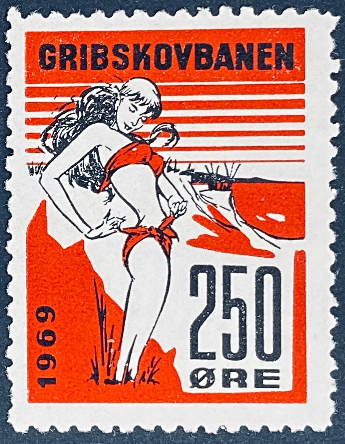 GDS 97 - 250 Øre Motiv: Badepige - Sort og Rød.