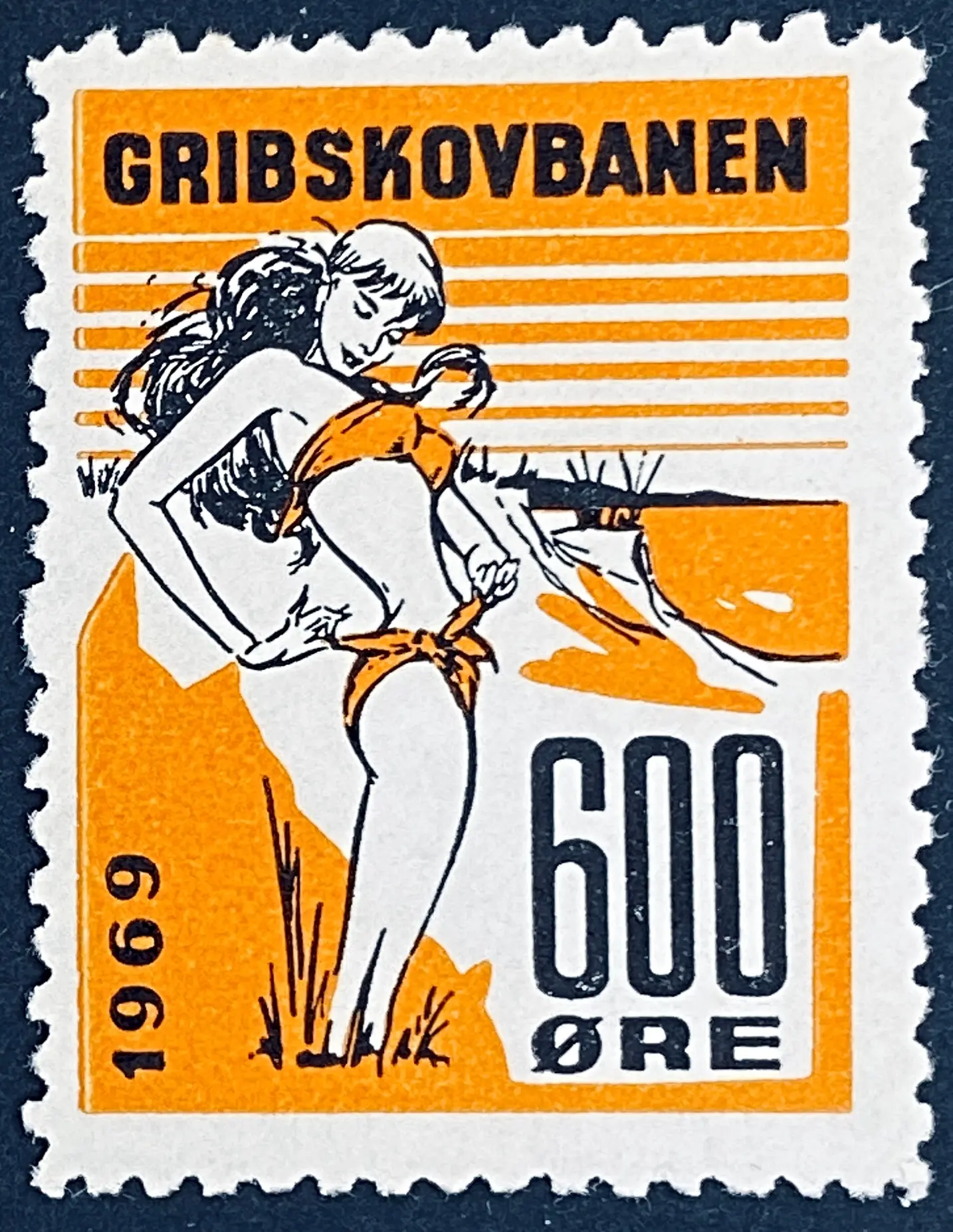 GDS 100 - 600 Motiv: Badepige - Sort og Orange.