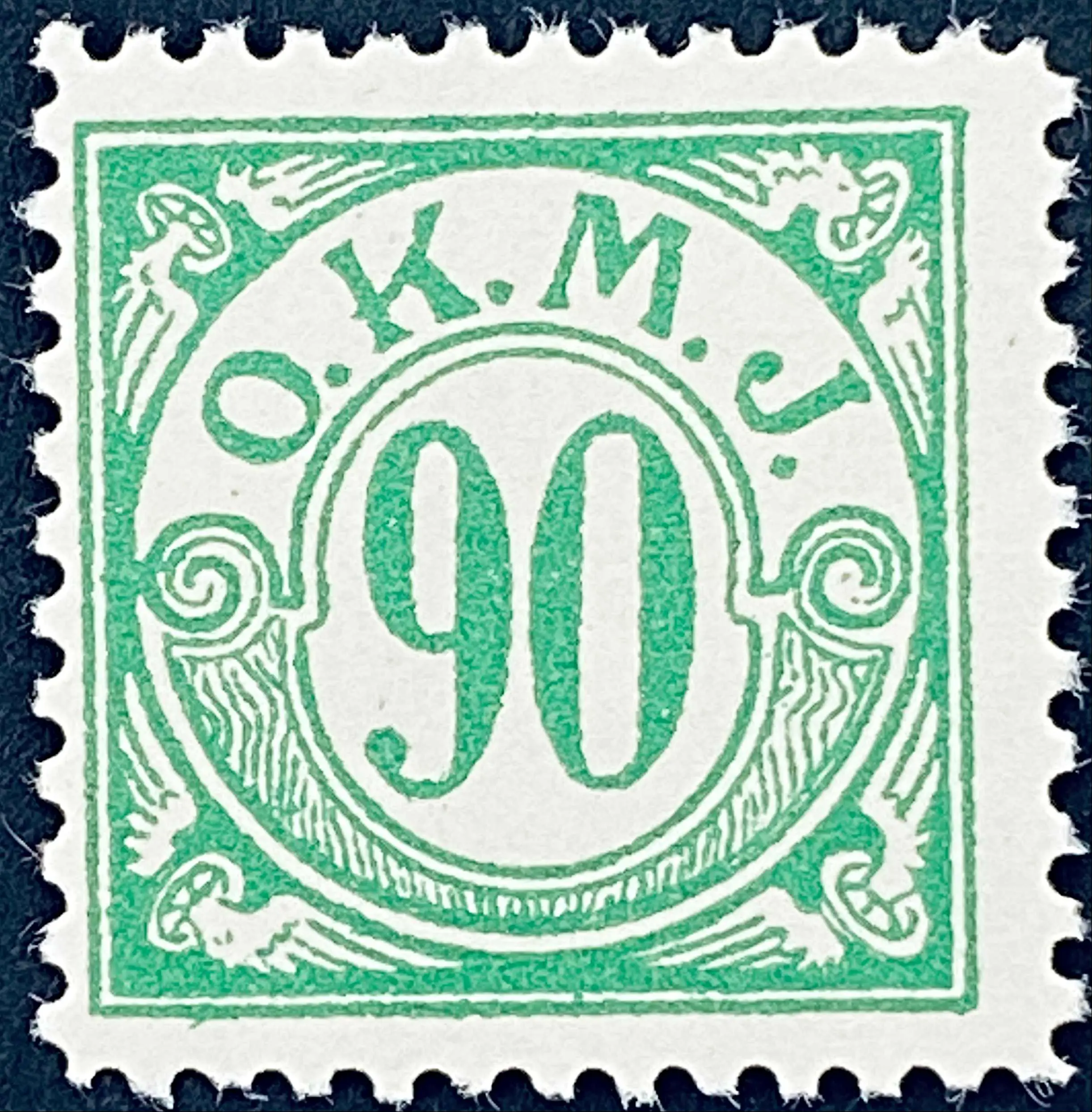 OKMJ F19 - 90 Øre - Grøn.