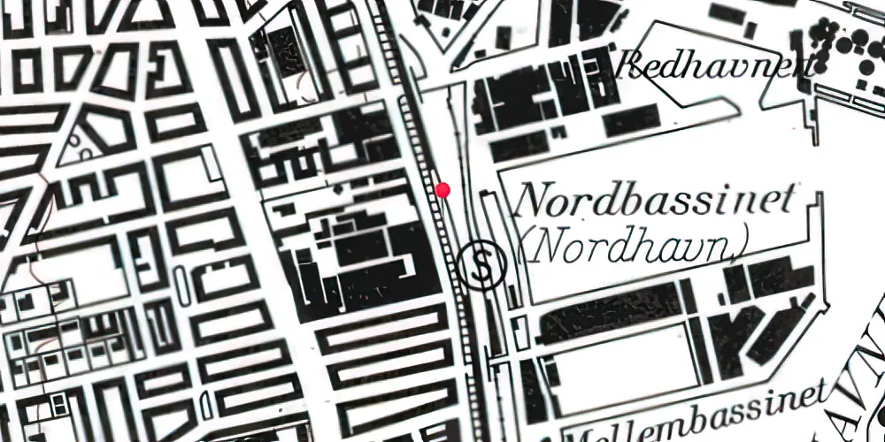 Historisk kort over Nordhavn S-togstrinbræt