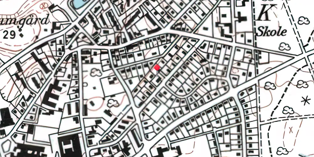 Historisk kort over Nærum Station [1900-1954]