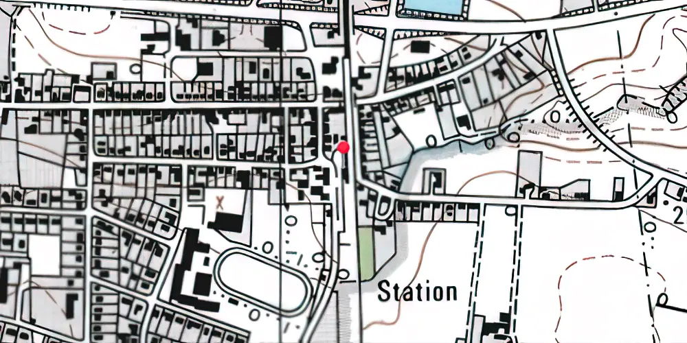 Historisk kort over Nørre Alslev Station [1872-2021]