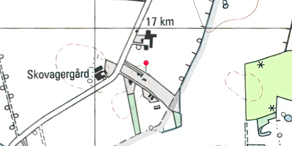 Historisk kort over Ladby (Fyn) Trinbræt med Sidespor