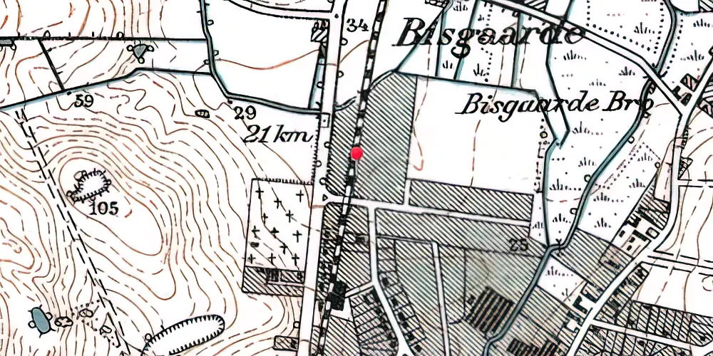 Historisk kort over Parkvej Trinbræt