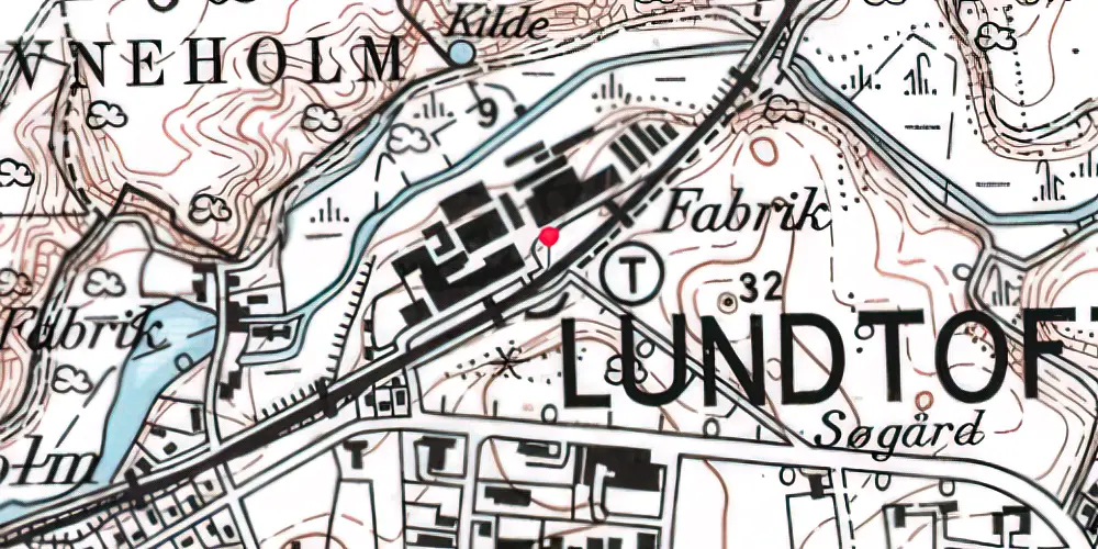Historisk kort over Ravnholm Holdeplads