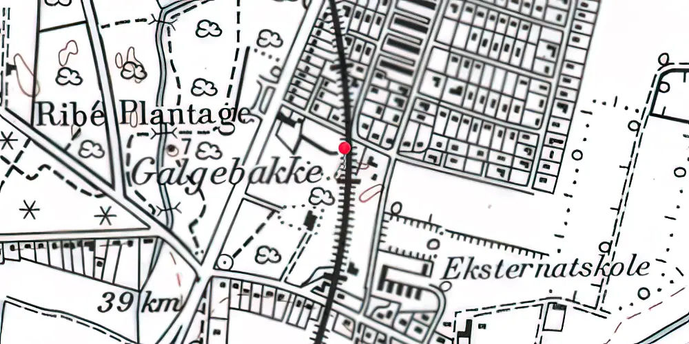 Historisk kort over Ribe Nørremark Trinbræt