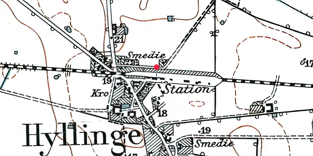 Historisk kort over Hyllinge Station
