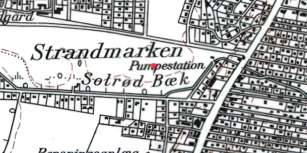 Historisk kort over Solrød Strand S-togstrinbræt