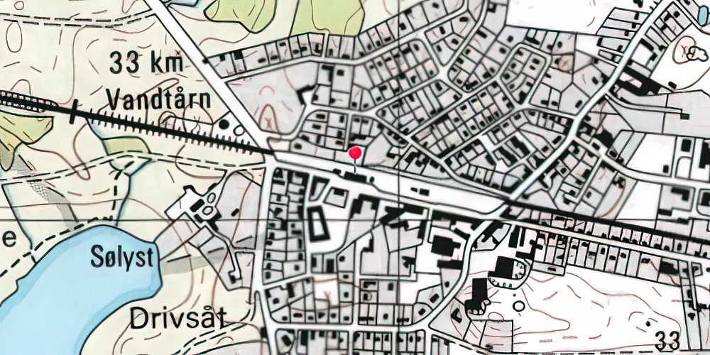 Historisk kort over Jyderup Station
