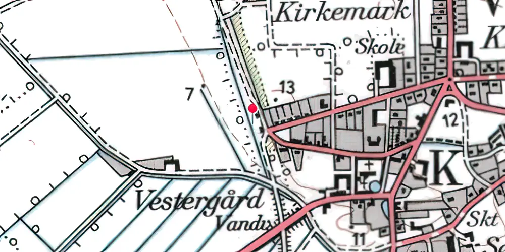Historisk kort over Vrensted Station