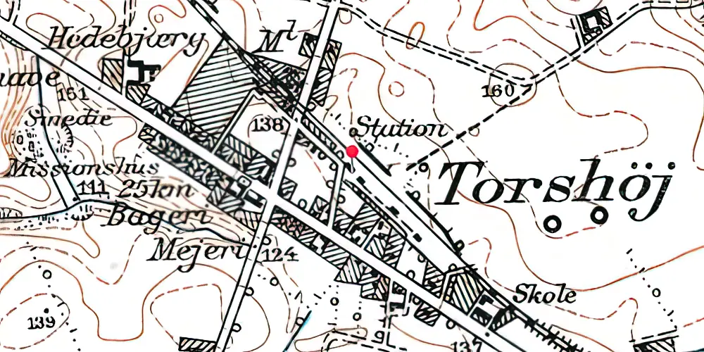 Historisk kort over Thorshøj Station