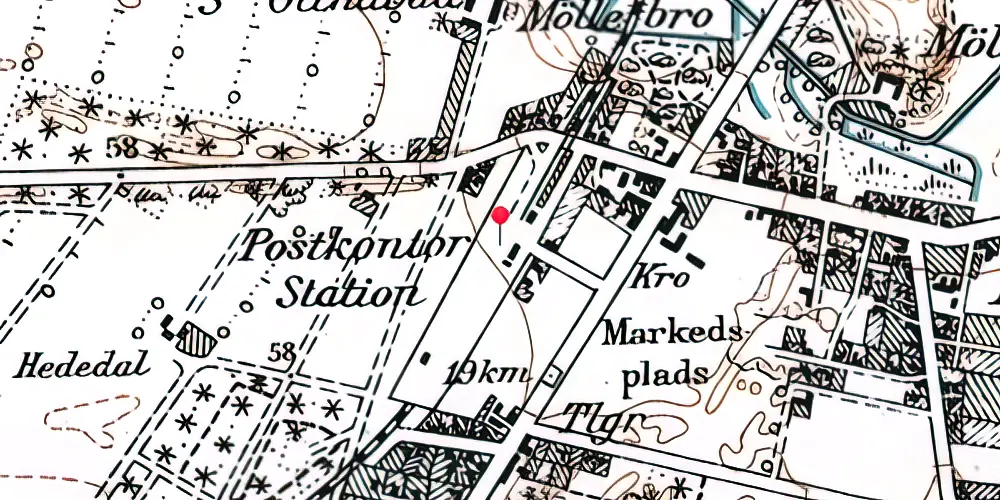 Historisk kort over Hjallerup Station
