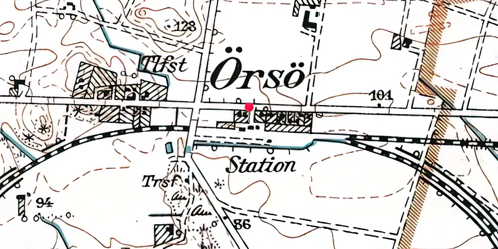 Historisk kort over Ørsø Station