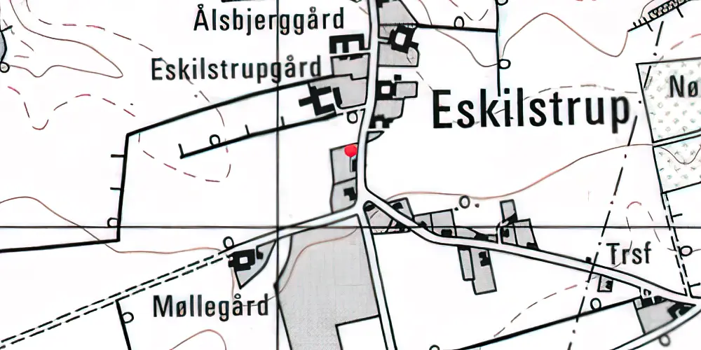 Historisk kort over Eskelund Trinbræt