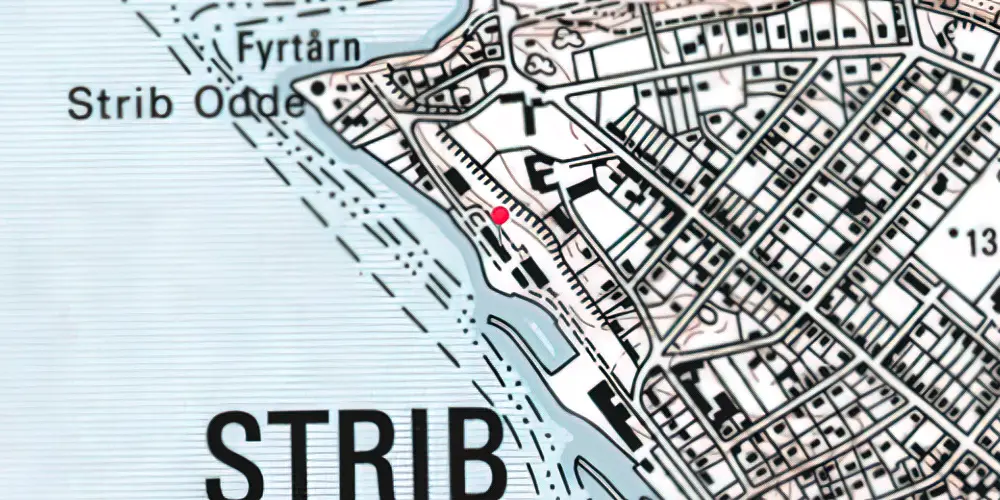 Historisk kort over Strib Station