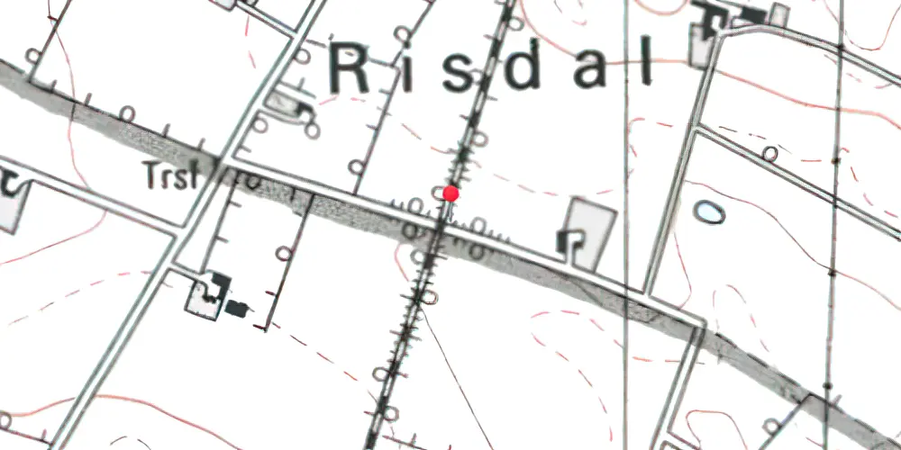 Historisk kort over Risdal Trinbræt