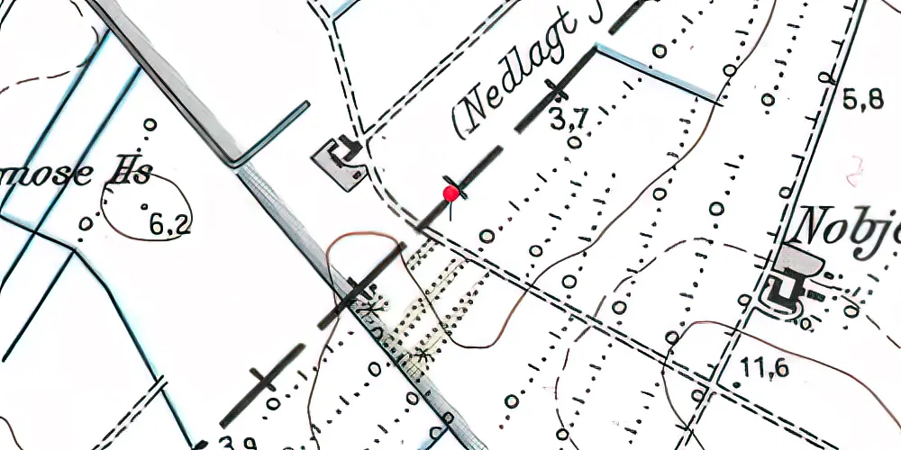 Historisk kort over Nobjerg Trinbræt