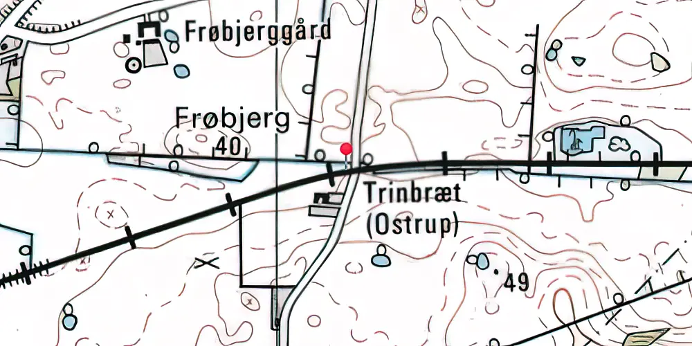 Historisk kort over Oustrup Trinbræt