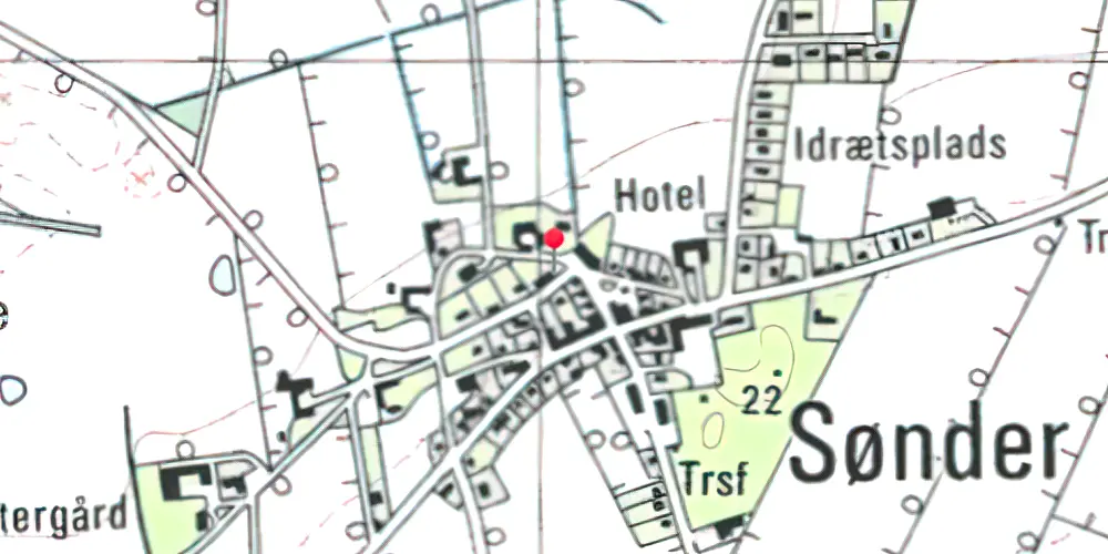 Historisk kort over Sønder Vium Station