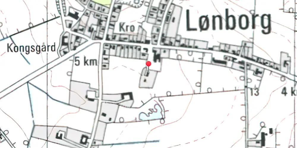 Historisk kort over Lønborg Station