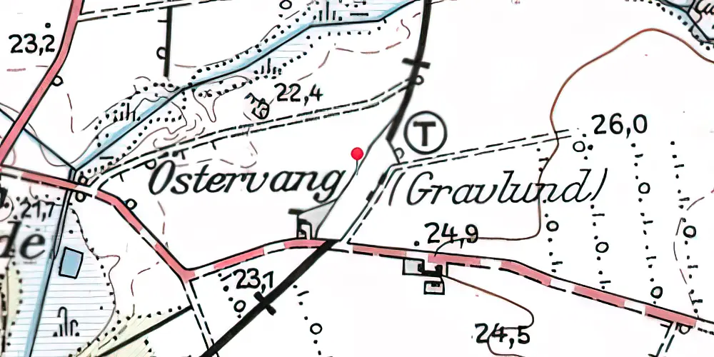 Historisk kort over Gravlund (VaGJ) Station