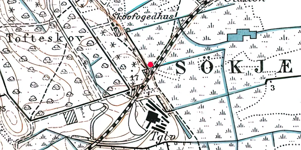 Historisk kort over Juelsminde Syd Trinbræt