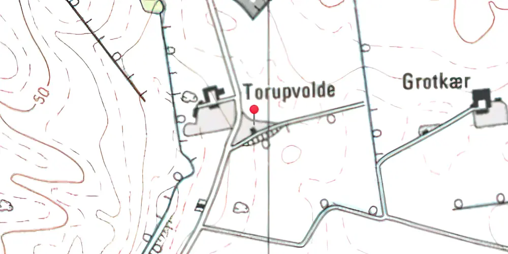 Historisk kort over Torupvolde Station