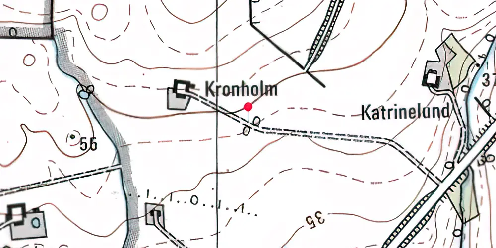 Historisk kort over Kronholm Trinbræt