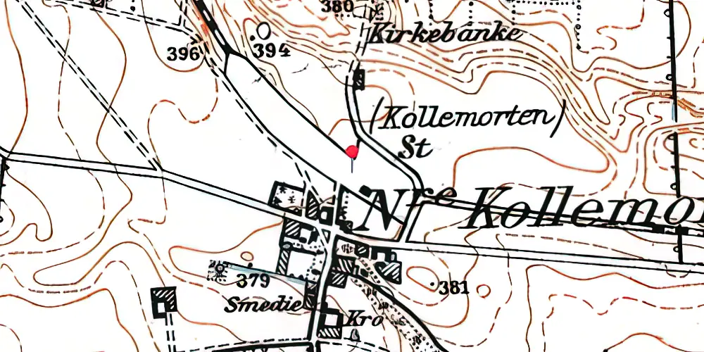 Historisk kort over Kollemorten Station