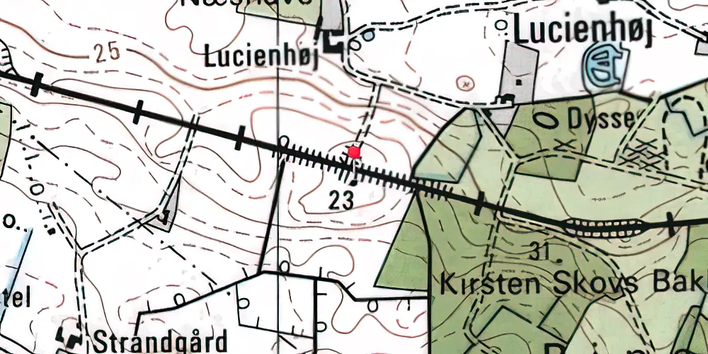 Historisk kort over Lucienhøj Trinbræt