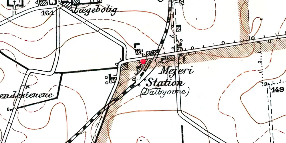 Historisk kort over Dalbyover Station