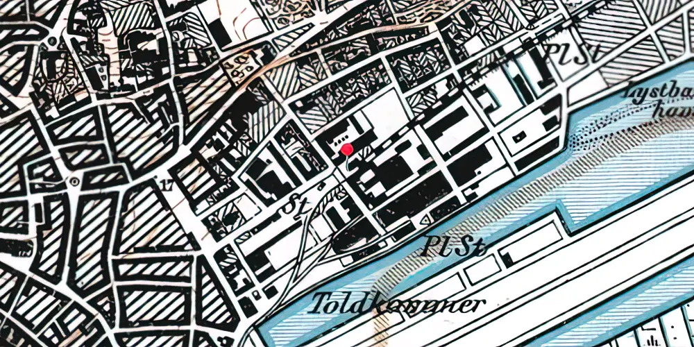 Historisk kort over Randers Privatbanestation
