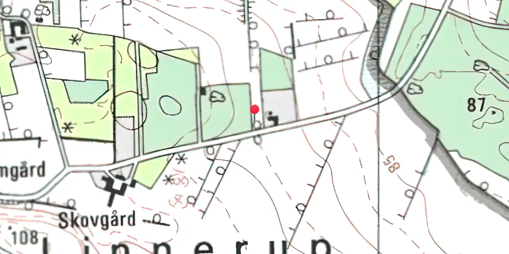 Historisk kort over Linnerup Trinbræt