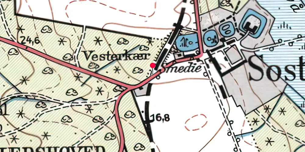Historisk kort over Sostrup Trinbræt