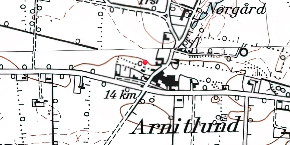 Historisk kort over Arnitlund Station
