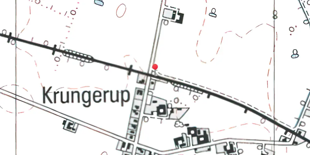 Historisk kort over Krungerup Holdeplads