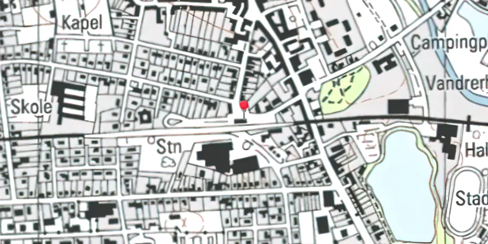 Historisk kort over Sakskøbing Station
