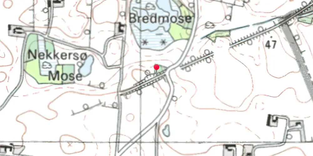Historisk kort over Bredmose Trinbræt