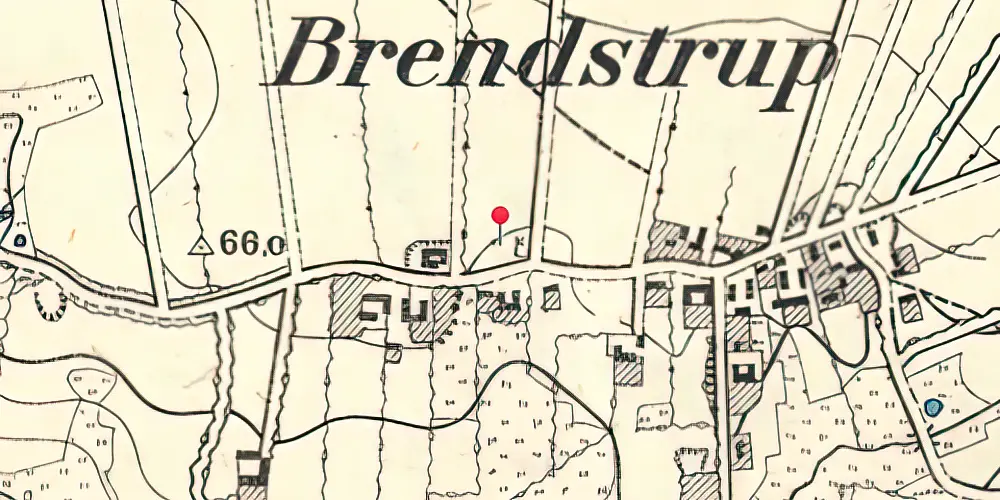 Historisk kort over Brændstrup Station
