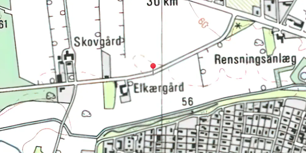 Historisk kort over Elkjær Trinbræt