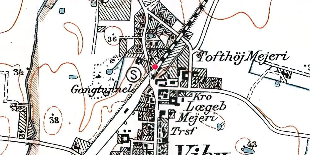 Historisk kort over Viby Sjælland Station