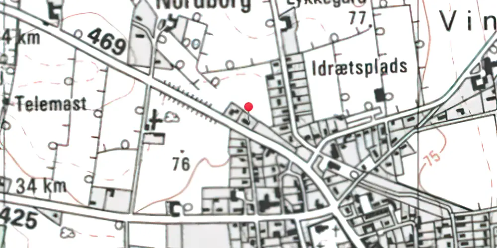 Historisk kort over Hejnsvig Station