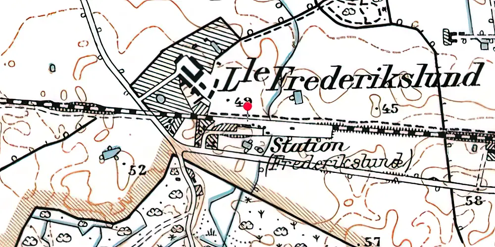 Historisk kort over Frederikslund Station