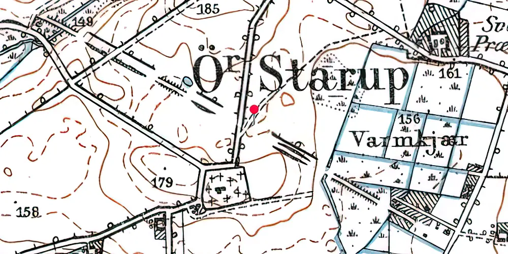Historisk kort over Kirkevej Trinbræt