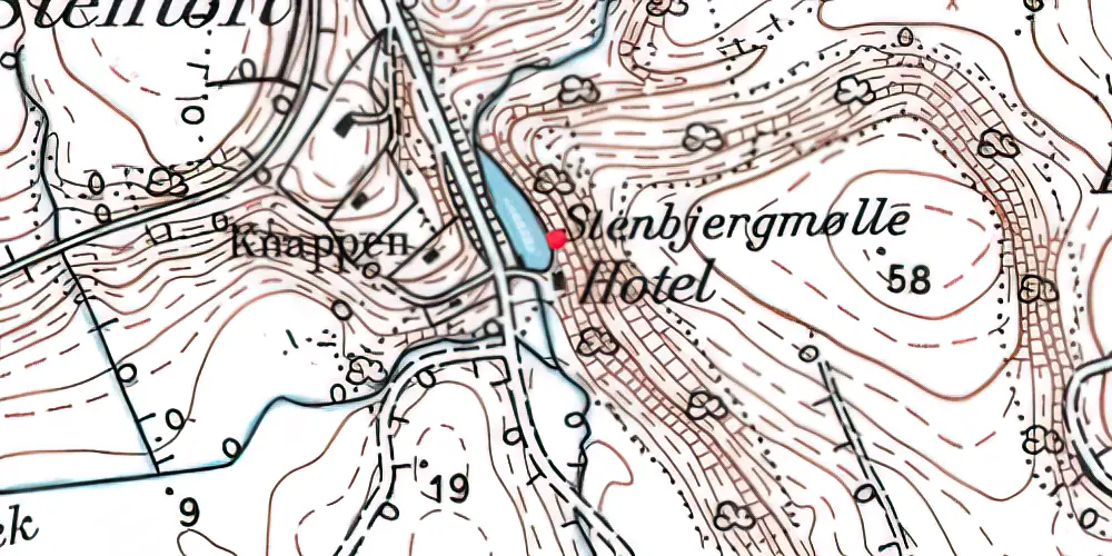 Historisk kort over Knappen Stationskro