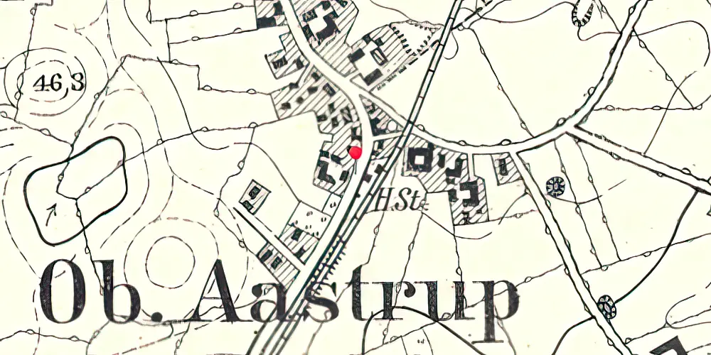 Historisk kort over Over Aastrup Station