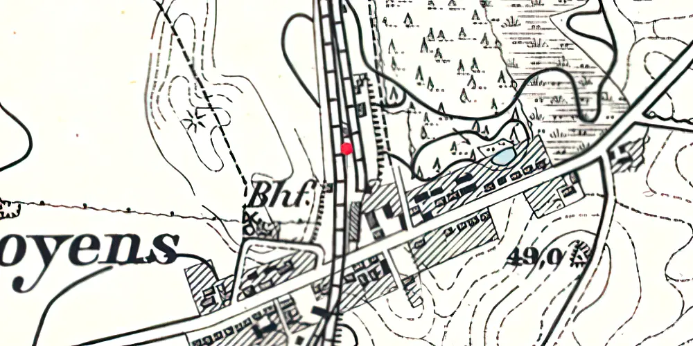 Historisk kort over Vojens Station