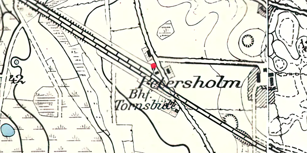 Historisk kort over Tørsbøl Station