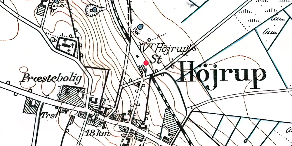 Historisk kort over Vester Højrup Station