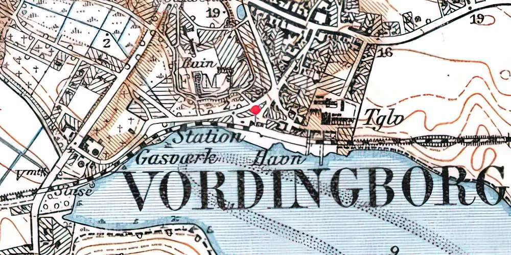 Historisk kort over Vordingborg Slot Station